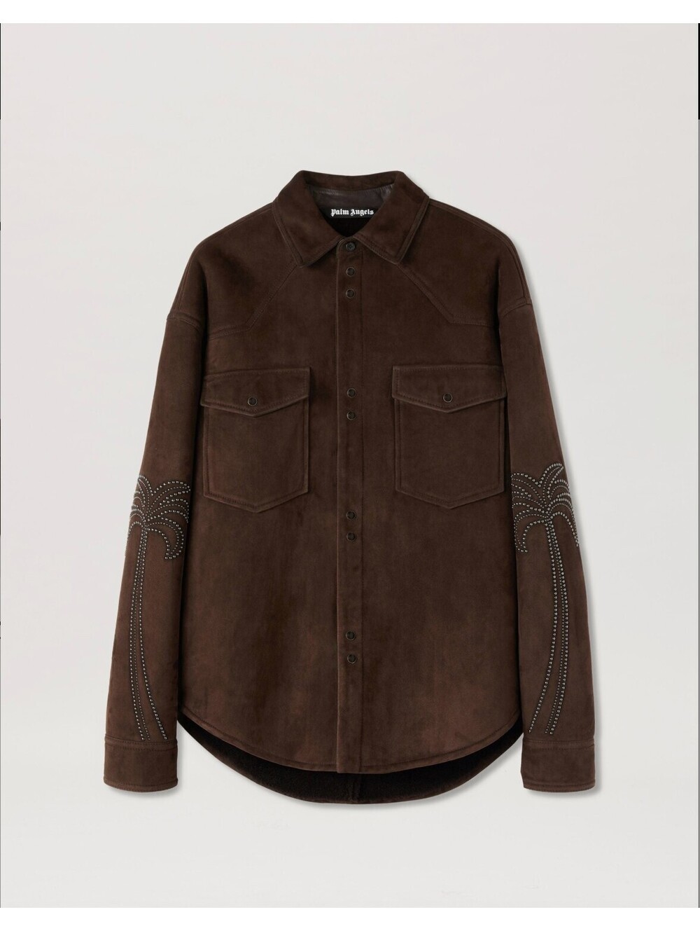 Palm Angels Mens Suede Palms Stud Leather Shirt/Jacket RARE
